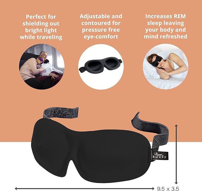 Bucky 40 Blinks No Pressure Eye Mask for Travel & Sleep
