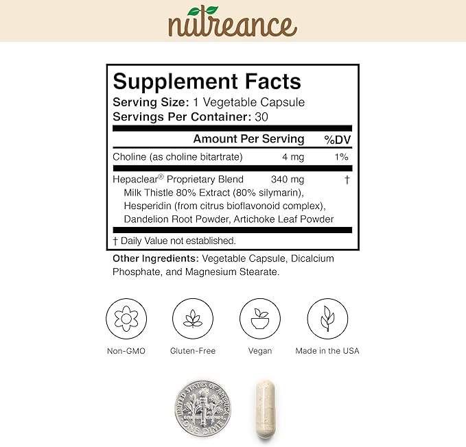 Natural Liver Support Supplement with Hesperidin - Non-GMO, Vegan, Gluten-Free