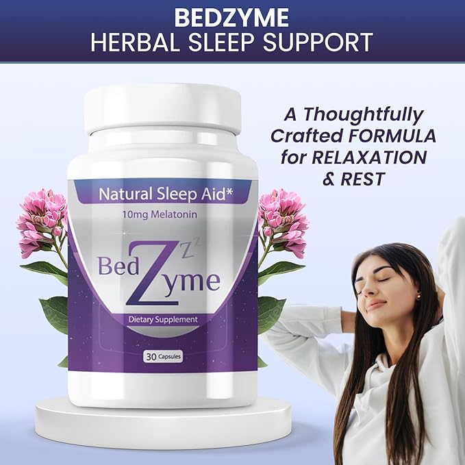 Sleep Aid Supports Natural Sleep & Relaxation – 60 Capsules Sleep Supplement to Help with Calmness & Rest – 10mg Melatonin & REM Enzyme Delivery System (Serving Size: 2 Capsules)