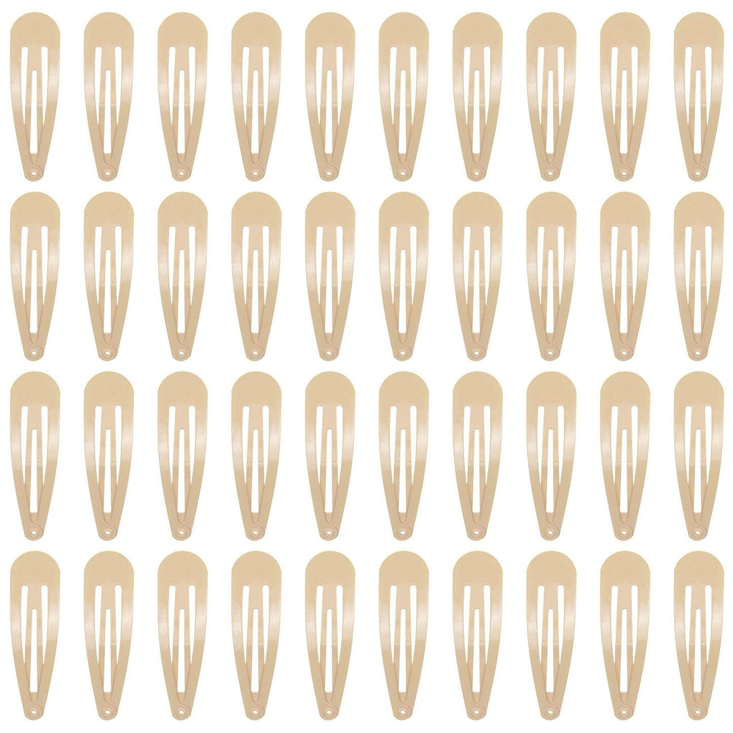 40 Counts Colorful Metal Snap Hair Clips 2 Inch Barrettes For Women Accessories (Taupe)