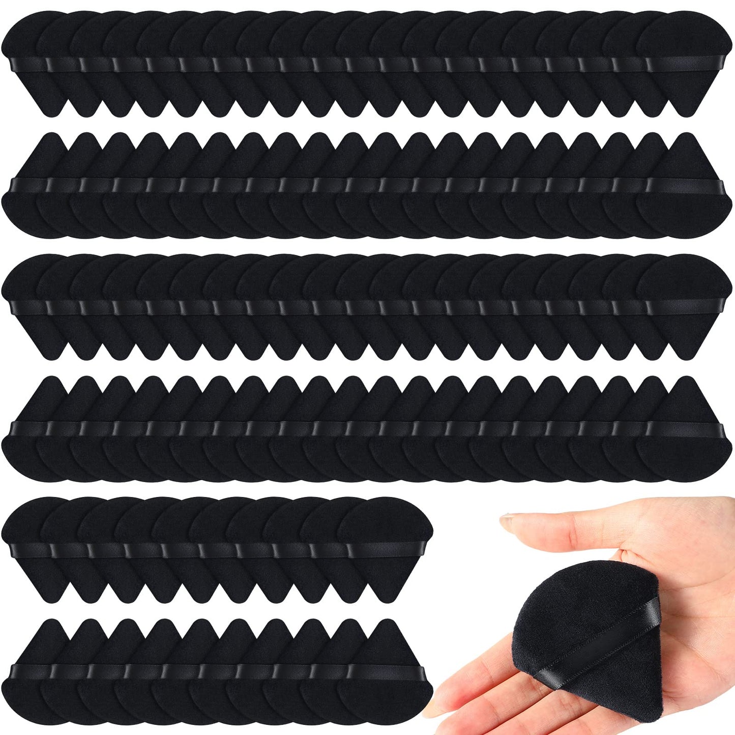 100 Pcs Powder Puff Face Soft Makeup Puff Triangle Powder Puffs For Loose Powder Mineral Powder Body Powder Velour Cosmetic Foun