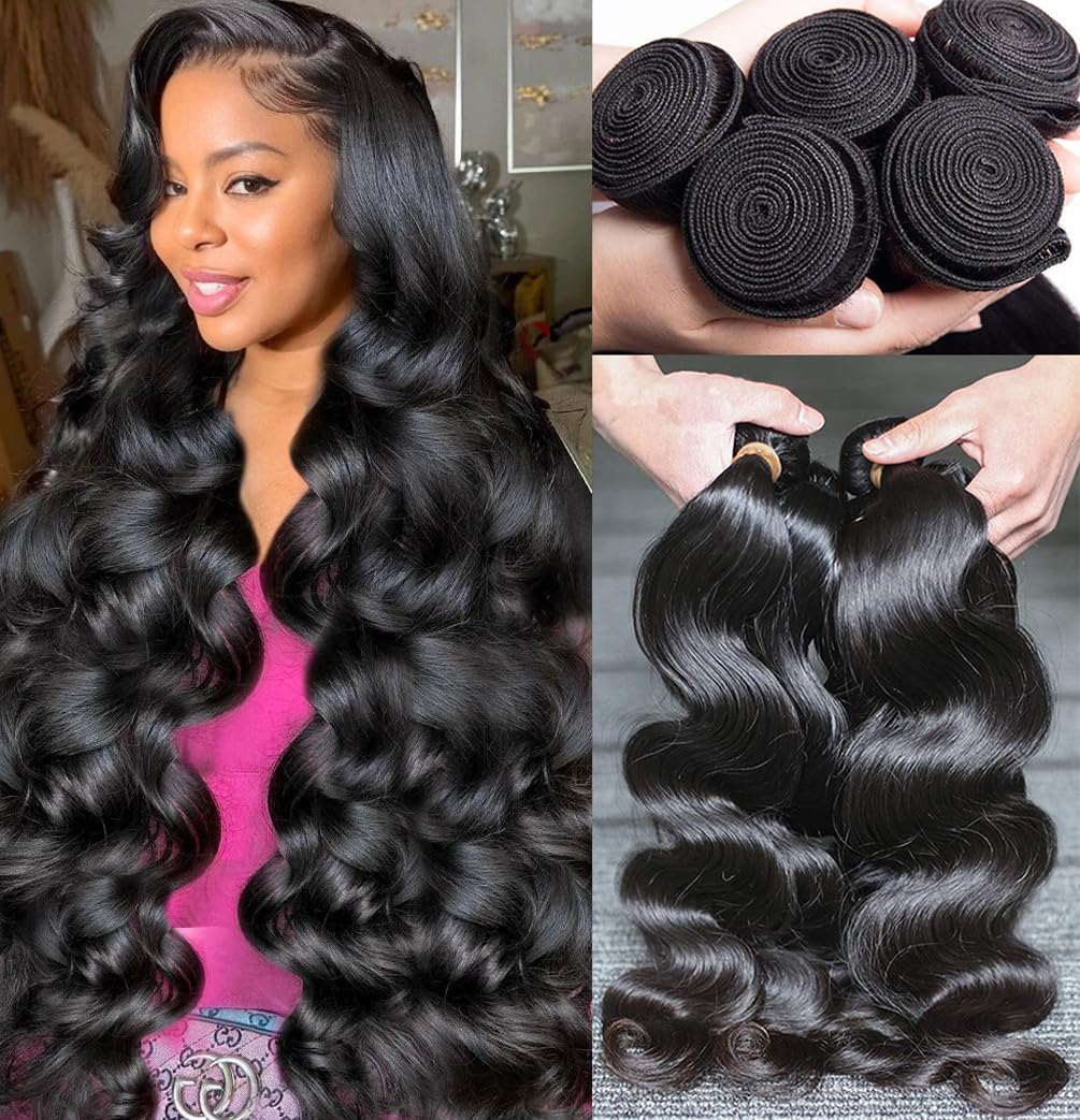 Human Hair Body Wave 3 Bundles 18 20 22 12A Grade 100% Unprocessed Brazilian Virgin Human Hair Body Weave Bundles Double Weft Hu