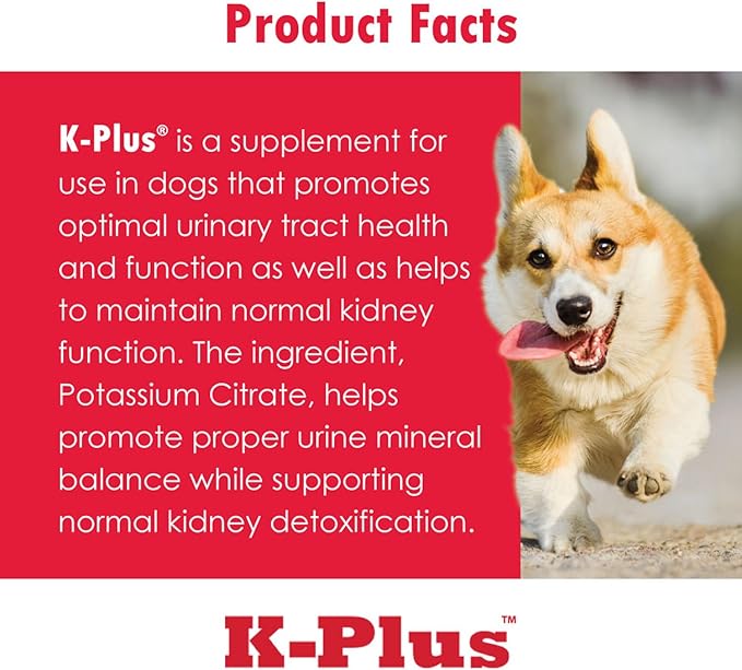 K-Plus Potassium Gluconate Renal Gel Plus Cranberry and EPA for Dogs and Cats - Veterinarian Approved Renal Supplement - Supports Potassium Balance - (6 Pack, Gel)