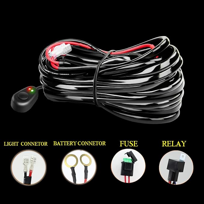 AUXTINGS 20 inch 288W LED Light Bar Triple Row Spot Flood Combo Beam Off Road Lights Waterproof Work Light with Wiring Harness for Jeep Trucks SUV ATV UTV Boat Lights, 12V 24V