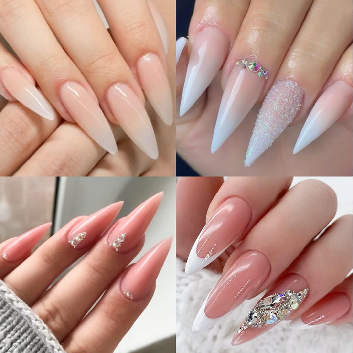 UNA GELLA Square Toe Nail Tips | 504 Pcs Soft Gel Full Cover | DIY Pedicure