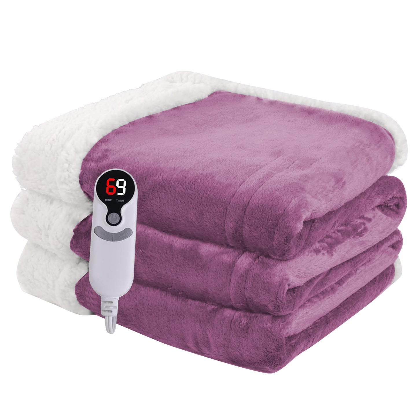 Heated Blanket Electric Blanket Full Size 72''x84'', Soft Flannel Heating Blanket with 1-10 Hour Auto Off - 6 Heat Settings - Machine Washable - Dark Grey