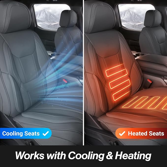 Coverland Custom Fit Car Seat Covers for Car Compatible with [Camry, Accord, Corolla, Mazda3, Altima, Jetta, Passat] Premium Waterproof Non-Slip Interior Seat Protector [Front Dark Gray- Chart A13]