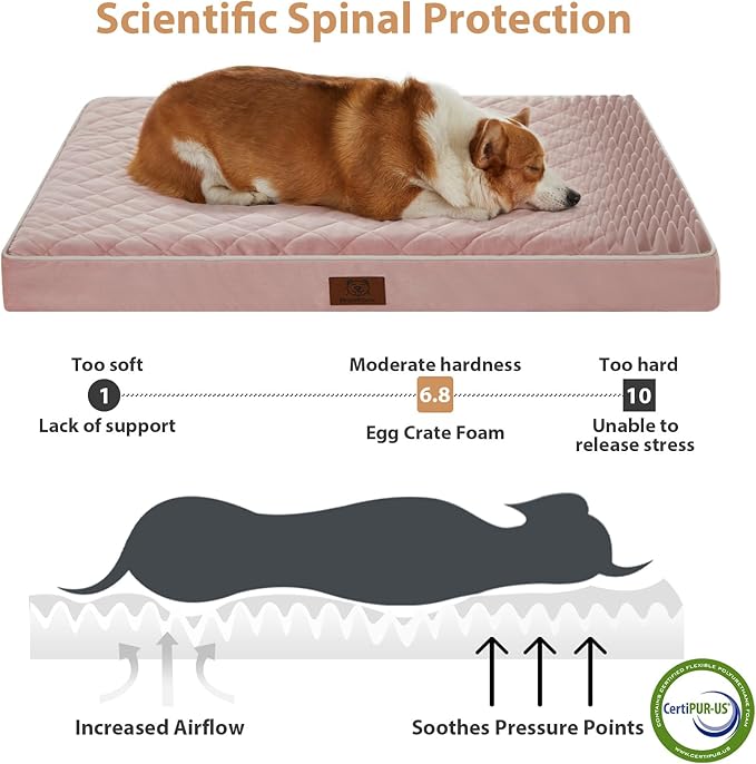 WNPETHOME Orthopedic XL Dog Beds Large Sized Dog, Waterproof Extra Large Dogs Bed with Removable Washable Cover, Multi-Needle Quilting Dogs Crate Bed