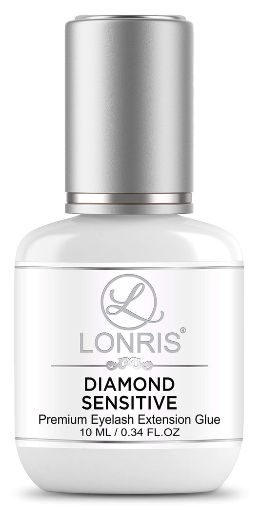 Low-Fume Eyelash Extensions Glue, No Irritation, Lonris Diamond Sensitive, 10Ml - Professional Lash Adhesive For Beginners & Exp