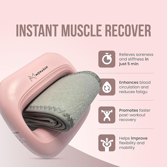 Deep Tissue Massage Gun Portable – Mini Massage Gun with Hands-Free Strap – Handheld Massager for Athletes, Travel, Full-Body Pain Relief – 5 Speed Levels and Quiet Percussion