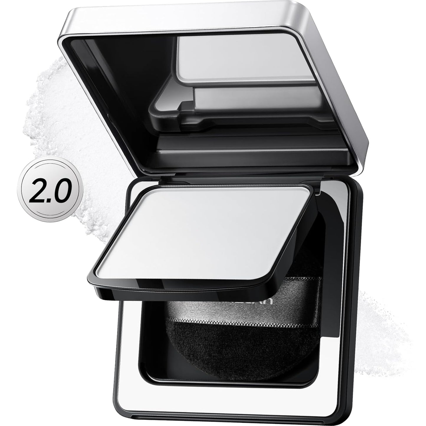 2.0 Black Magnet Soft Focus Powder, Waterproof Translucent Pressed Setting Powder, 24H Longlasting Talc-Free Face Powder, Oil Control Compact Makeup,02 Translucent For Oily Skin, 0.28Oz
