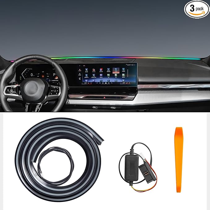 JYCDC Dashboard Ambient Light Strip with OBD Plug-in, RGB Interior Car LED Light Bar, App Control Music Sync, Compatible with BMW 1, 2, 3, 4, 5, 6 Series, X3, X4, X5, X6 & More Interior Accessories