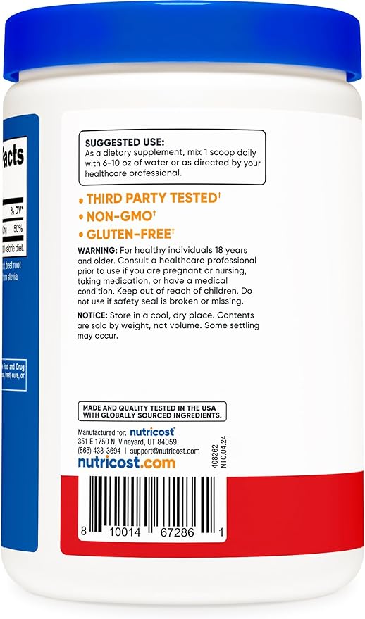 Nutricost Magnesium Citrate Powder (Fruit Punch, 500 Gram)