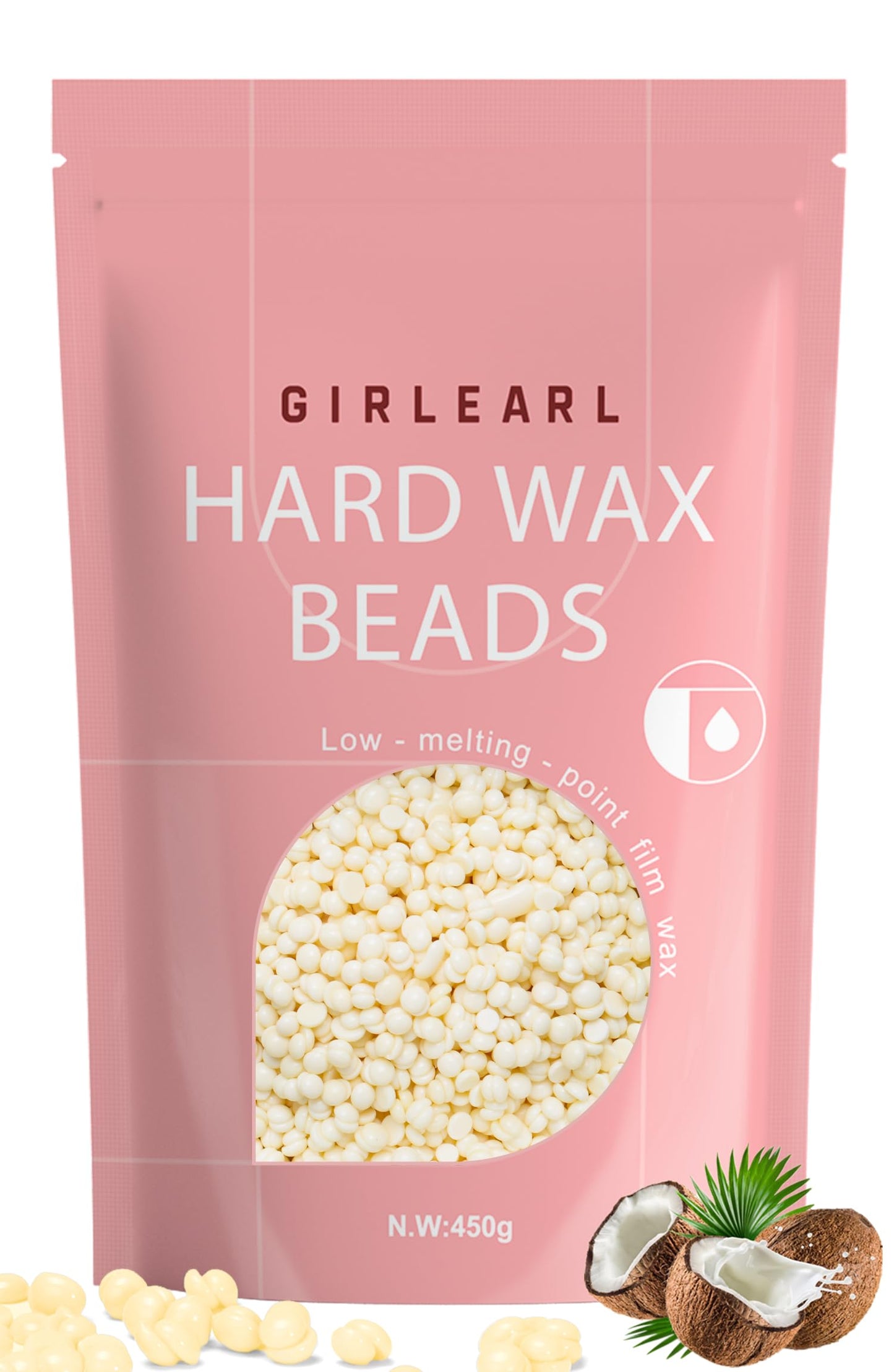 Girlearle Hard Wax Beads, 1Lb Wax Beans For Hair Removal, Hard Wax For Sensitive Skin At Home, Wax Refill Perfect For Eyebrow, F