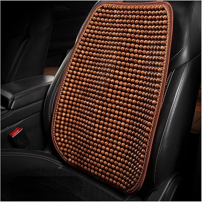 TOMSE Car Seat Chair Back Cushion for Toyota RAV4 Prime 2025, Wooden Beads Ventilate Mesh Lumbar Brace Strong Durable Relieve Fatigue Summer Interior Accessories,A-Backrest