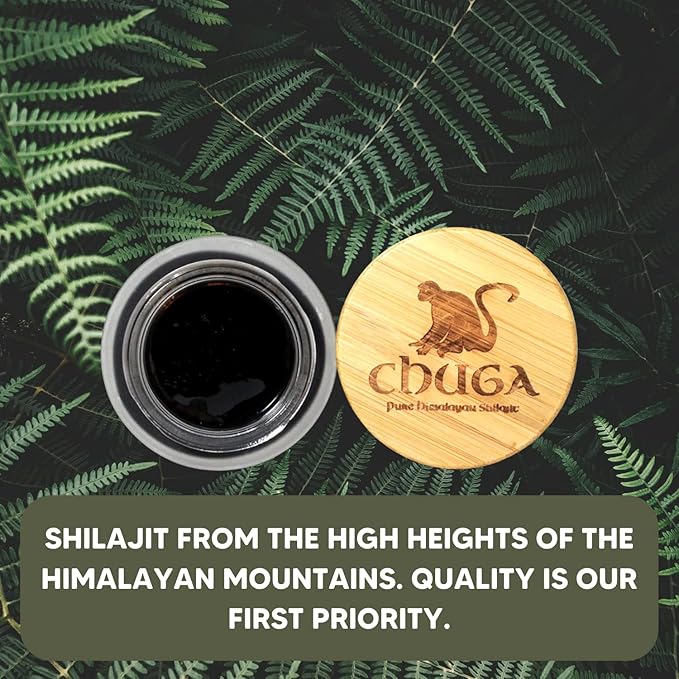 Chuga's Pure Himalayan Shilajit Resin | Naturally Sourced Grade A Shilajit, Organic Shilajit Harvested 16,000 Feet | Lab Tested in USA, 74+ Fulvic Acid | 100 Servings per 20 Gram Jar (Pack of 2)