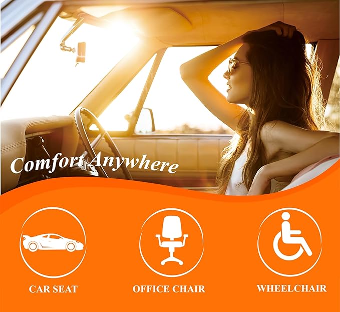 kingphenix Premium Car Seat Cushion, Memory Foam Driver Seat Cushion to Improve Driving View- Coccyx & Lower Back Pain Relief - Seat Cushion for Car, Truck, Office Chair (4D Mesh Black)