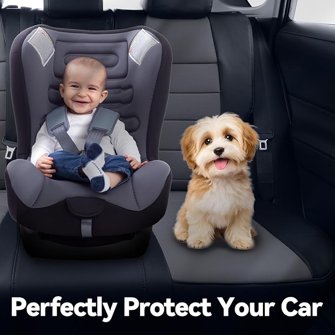 coverdream RAV4 Seat Covers Custom Fit for 2019-2024 2025 Toyota RAV4 LE,XLE,XLE Premium,Limited SUV Seat Cushion,Luxury Waterproof Leather Car Seat Protector(Full Set,Black/Gray)