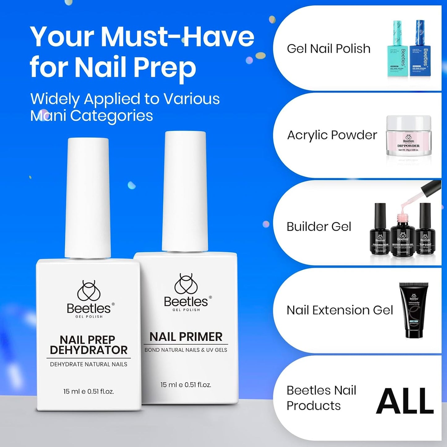 15ml No Wipe Gel Top Coat & Base Coat Set | Long-Lasting Shine for Women