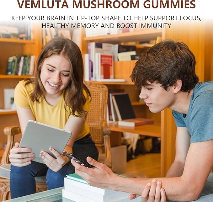 1 Pack 5000MG Mushroom Gummies -10 Blend Organic Mushroom Supplement containing Lion's Mane and Reishi for Brain and Immune Boosting, Vegan Blueberry Flavor, Non-GMO, 60 Counts