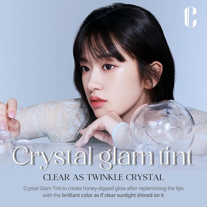CLIO Crystal Glam Tint |Glossy Finish, Lightweight, Weightless, Buildable, Glass-Like, Smoothing, Long-Lasting, Vivid, Transparent, Shiny, Moisturizing, Hydrating (02 Summer Apricot)