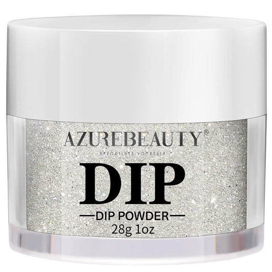 Azurebeauty Dip Powder Silver Glitter Color, Gorgeous Sparkle Dipping Powder Shine Nail Art Starter Manicure Salon Diy At Home,