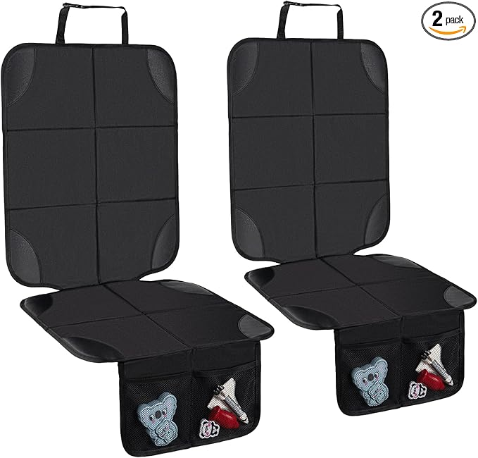 Car Seat Protector,2Pack Car Seat Cushion,with Thickest Padding and Non-Slip Backing,Waterproof 600D Fabric Car Seat Covers with Storage Pockets for Baby for Baby、Pet and All Types of Cars