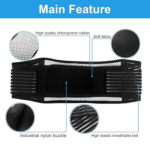 Back Support with Magnet, Tourmaline Magnetic Back Braces for Lower Back Pain Relief, Self Heating & Soothing Waist Band, Lumbar Support Belt for Herniated Disc/Sciatica (X-Large)