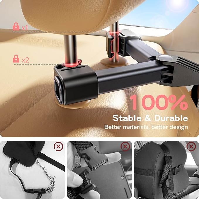 TAZENI Car Mirror for Baby - Hook Clip Design, Never Shake Car Seat Mirror, Rear Facing, Easy Install, Back Seat Crystal Clear View, ShatterProof Tested - Pink