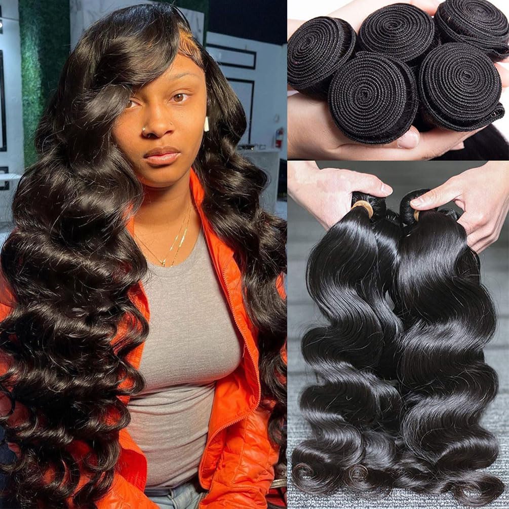 Human Hair Bundles Body Wave Brazilian Virgin 12A Grade (24 26 28)100% Unprocessed Human Hair Extensions Body Weave 3 Bundles De