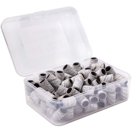100 Pcs Large Zebra Nail Drill Bits Sanding Bands For Nail Drill 120 Coarse Grit - Nail File For Acrylic Nail Gel Manicures Pedi