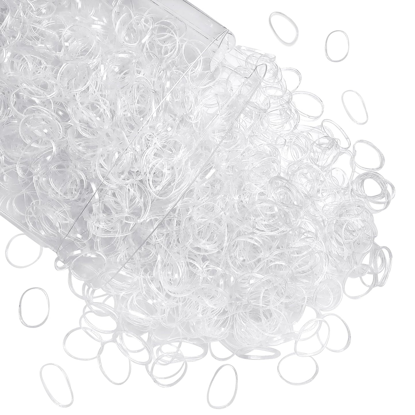 Tuuxi 1500Pcs Mini Clear Elastic Hair Bands No Damage Small Rubber Bands For Girls 18Mm Elastics Hair Ties Hair Accessories For