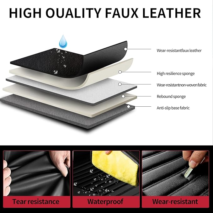 Fit Crosstrek Car Seat Covers for Subaru Crosstrek 2016-2025 2026 - Upgraded Premium Waterproof & Breathable Leather, Airbag Compatible, All-Weather Seat Cushion Protector (2 Front/Black)
