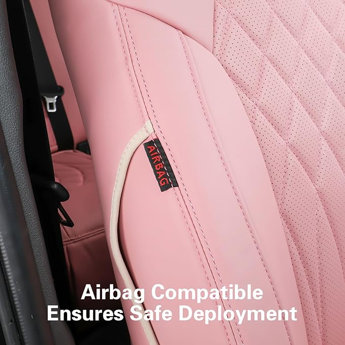 EKR Rav4 Seat Covers Custom Fit for Toyota Rav4 (Hybrid) Woodland/Limited 2026, Leather Car Seat Cover Full Set for SUV,Faux Leather(Pink)