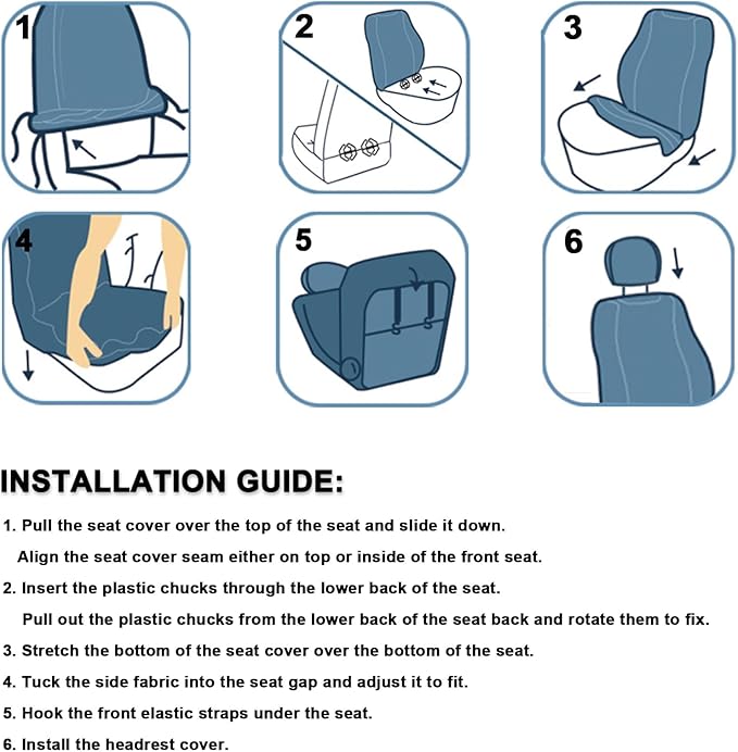 GIANT PANDA Fit Chevy Silverado 1500 2500 3500 Front Car Seat Cover, 3D Air Mesh Breathable Seat Protector, Black(2-Pack)