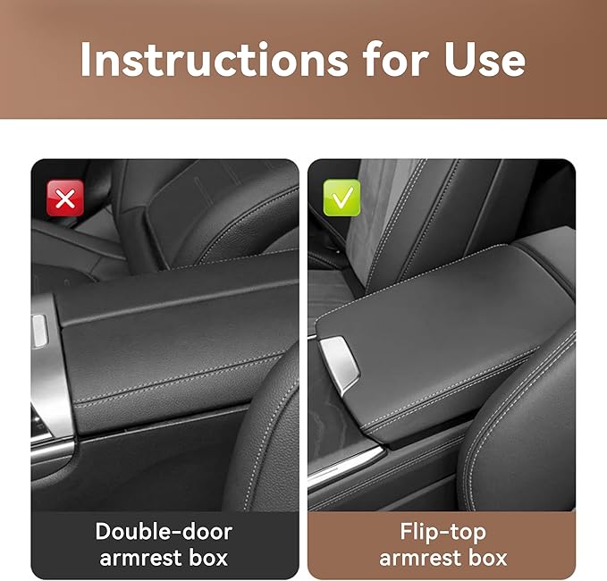 Car Center Console Cover, Leather Waterproof Vehicle Armrest Box Pad, Memory Cotton Comfortable Automotive Interior Seat Box Cushion Protector Accessories, Universal for Most Cars (Black)