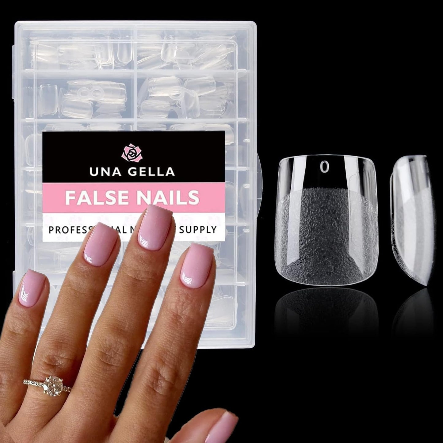 UNA GELLA Square Toe Nail Tips | 504 Pcs Soft Gel Full Cover | DIY Pedicure