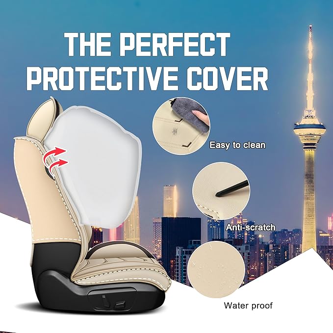CTDS Car Seat Covers for Toyota Corolla 2000-2026, Stylish Sport Seat Cover, Premium Nappa Leather Car Seat Cover. Automobile Seat Covers Sets.(Luxury 5 Seats/Beige)