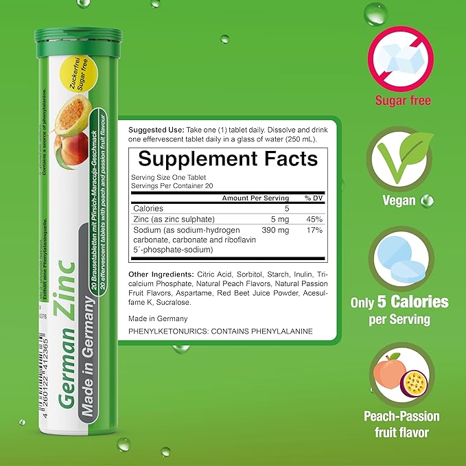 T&D German Immun Boost Package 60 Servings - Vegan, Zero Sugar - Drink Effervescent Tablets - Vitamin C, Zinc, Multivitamin Pharma - Made in Germany