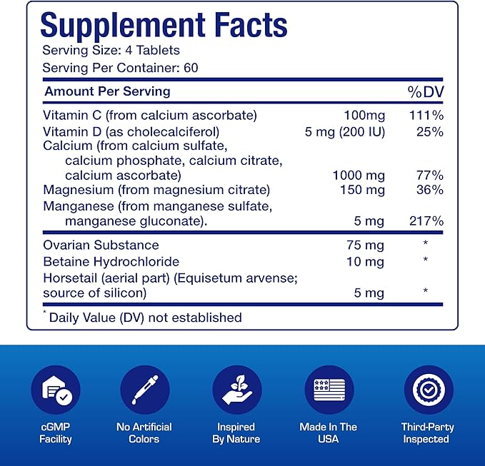 Osteo-Plex Bone Health Supplement for Women - Clinical Formula Bone Strength Supplement with Magnesium Calcium Vitamin D3 & Trace Minerals Complex - Easy to Swallow Gentle Tablets (120 Count)