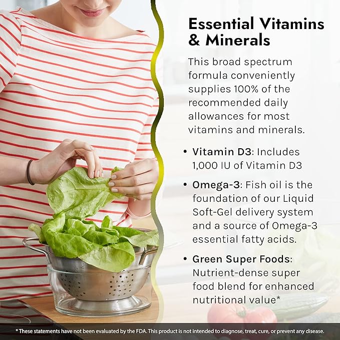 Irwin Naturals Only One Liquid-Gel Multi Without Iron - 60 Liquid Soft-Gels, Pack of 2 - Omega-3 Oils, Antioxidants & Green Super Foods - 120 Total Servings
