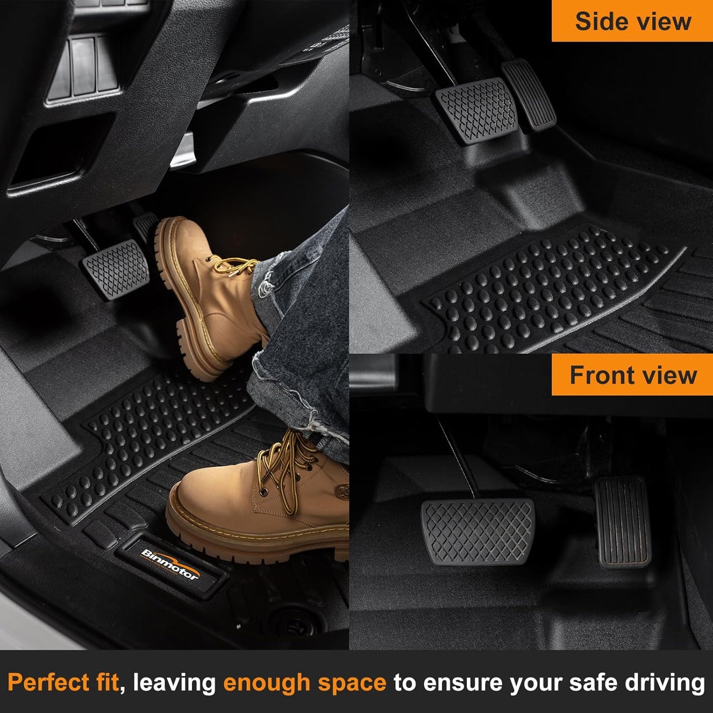 Binmotor-Floor Mats and Cargo Liner Set for 2016-2022 Mercedes Benz GLC (GLC 250 / GLC 300 / GLC 350e), Not for Coupe, TPE All Weather Guard GLC Car Mats Trunk Mat Liners Accessories-Black