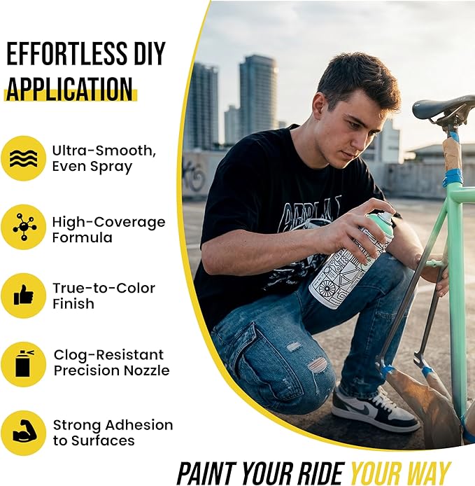 Spray.Bike Spray Paint | Designed Mainly for Bicycles | Multi-Use Acrylic Spray Paint for Metal, Plastic | High Coverage Bike Paint, 400ml, Carlton