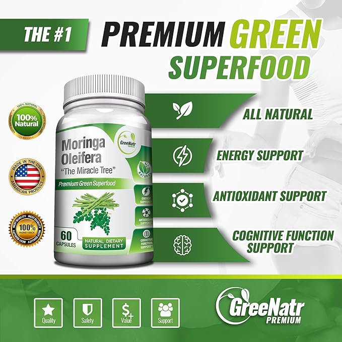 Energy Support & Immune Defense Bundle: Pure Moringa Oleifera Leaf Extract Veggie Capsules (1000 mg) with 7-in-1 Immune Support Formula for Energy, Mood, Memory, Focus