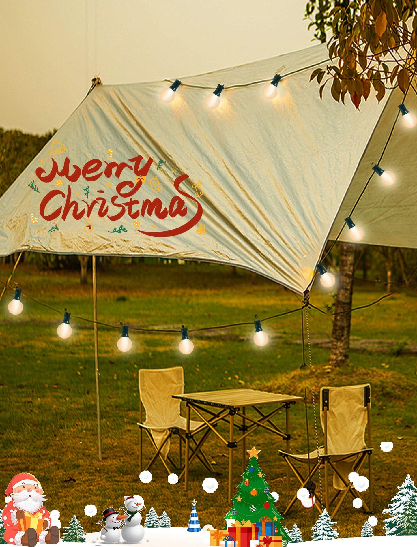 GOOTHY Outdoor String Lights 25Ft G40 Globe Patio String Light with 27 Frosted White Bulbs(2 Spare) Hanging Outdoor Christmas Lights for Backyard Porch Balcony Party Christmas Decor