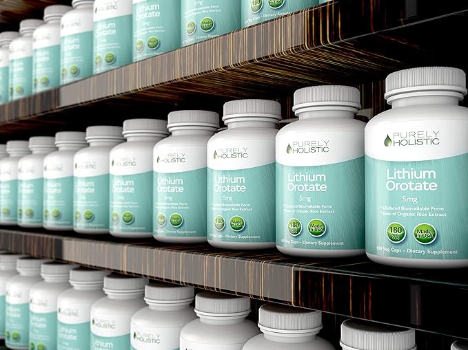 Lithium Orotate 5mg, 180 Vegetarian Lithium Capsules, Supplement Lithium Orotate 5mg, 180 Vegetarian Lithium Capsules, Helps Maintain Healthy Mood, Behavior Memory and Wellness
