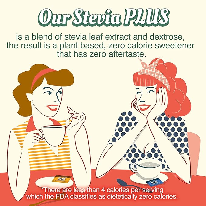 SweetLeaf Stevia Plus Powder Packets- Zero Calorie Sweetener with Stevia Leaf Extract, No Artificial Sweetener Additive, Sugar Free, Keto Friendly, Non GMO, Gluten Free- 100 Count (Pack of 1)