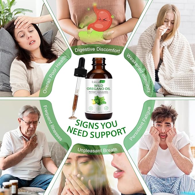 Organic Oregano Oil Liquid Drops, Natural Herbal Supplement with Oil of Oregano Drops, Immune, Digestive Support & Energy, Non-GMO, Gluten Free, 2 FL OZ