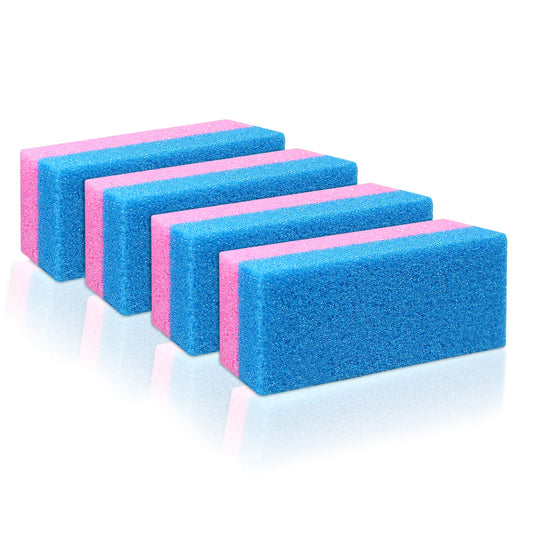 Pumice Bar 4 Pcs Set | Dual Sided Extra Coarse | Exfoliating Foot File | Heel & Feet Scrubber Pumice Sponge | Foot Pad Buffer Ca