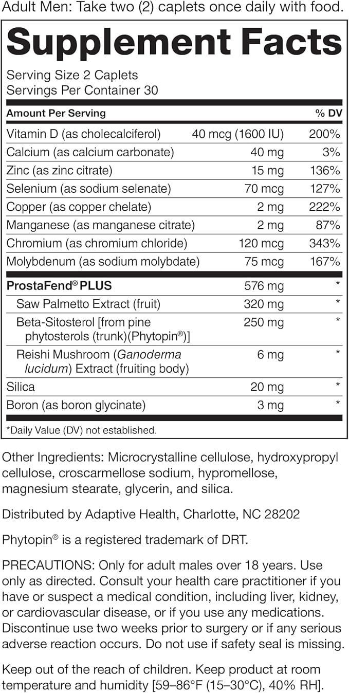 Advanced with Saw Palmetto - Prostate Health Supplements for Men, Bladder & Urinary Support with Beta-sitosterol, Reishi, Saw Palmetto, Vitamin D, Zinc Oxide, Selenium - 180 Count